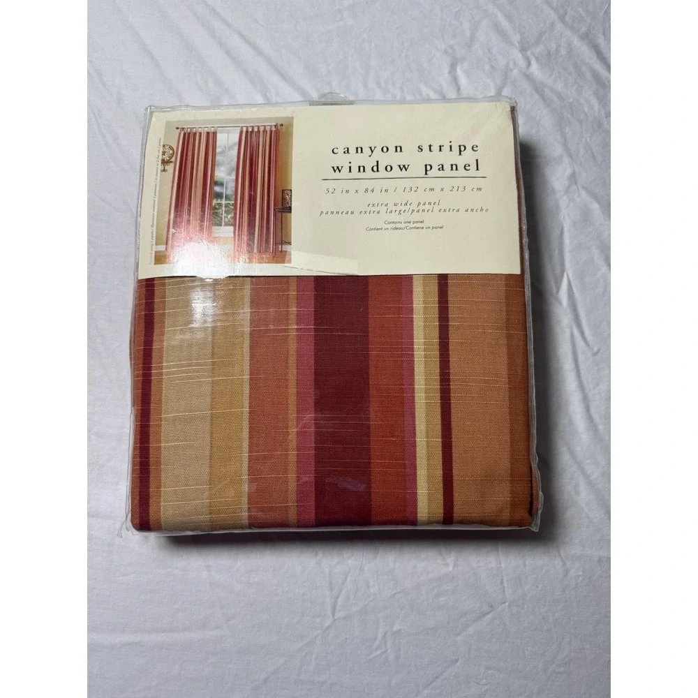 Pier 1 Canyon Stripe Window Panel Single 52x84 Extra Wide Multicolor Cotton